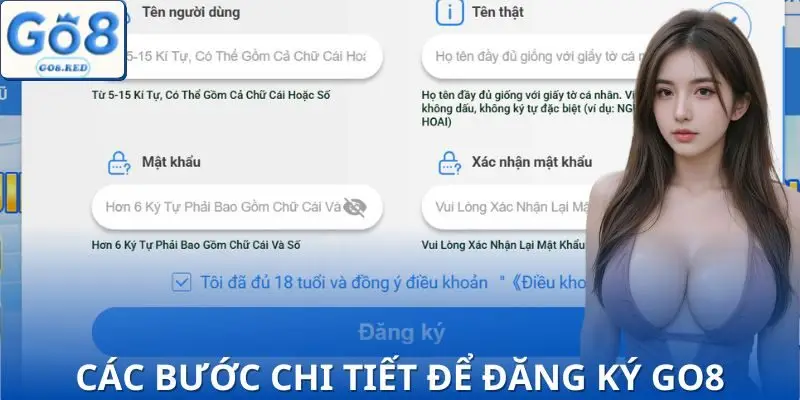 Đăng Ký GO8 - Nhanh Chóng Chỉ Trong 3 Phút, Dễ Thực Hiện 2 Chỉ vài bước đăng ký GO8 đã mở tài khoản thành công