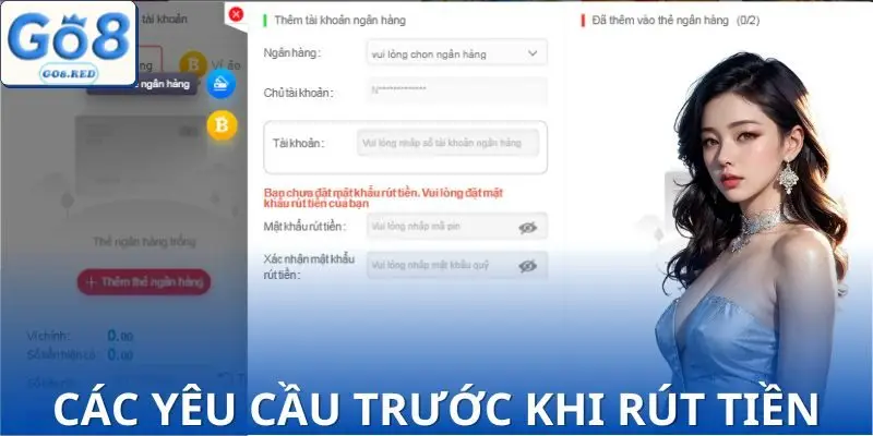 3 Bước Rút Tiền GO8 Chi Tiết Giúp Tiền Về Ngay Trong Ngày 4 Điều kiện cần biết trước khi nhập lệnh rút